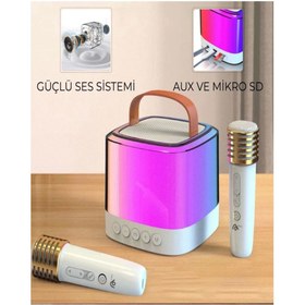 Resim SepetBudur Karaoke Bluetooth Hoparlör Aggıy Ag-s7 Kablosuz Mikrofonlu Rgb Led Parti Işıklı 