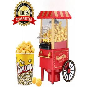 Resim Popcorn Mısır Patlatma Makinesi Şık Tasarım 3dk Hazır 1200W Yağsız Mısır Makinesi 