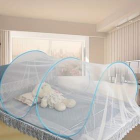 Resim 2 Kişilik Taşınabilir Açık Hava Kamp Sivrisinek Ağı - Kolay Kurulum, Hafif & Nefes Alabilir Polyester, Seyahat, Barbekü ve Yatak Odası Kullanımı İçin İdeal, Beyaz 