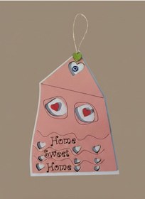 Resim Home Sweet Home Ahşap Kapı Süsü - Nazar Boncuklu Ve Kalp Detaylı Duvar Dekoru - Yeni Ev Hediyesi 