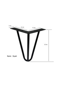 Resim Çubuk Ayak Metal 15 Cm Siyah Mobilya Koltuk Ayağı Siyah 