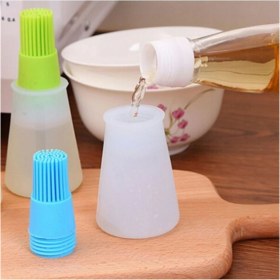 Resim Beyaz Hazneli Silikon Yağ, Sos ve Yumurta Fırçası, Kullanışlı ve Dayanıklı Tasarım 