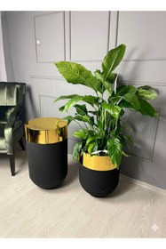 Resim filori dizayn Darbuka Gold - Siyah Saksı ve Sehpa 