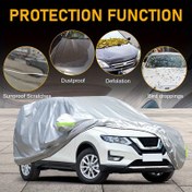 Resim Araba Kılıfı Güneş Koruma UV Toz Koruma Kılıfı Arabalar, Pick-up, SUV ve Hatchback için Uygun, Yansıtıcı Şeritli Araba Kılıfı, Araba Koruma Kılıfı, Gümüş Dış Mekan Araba Kılıfı 
