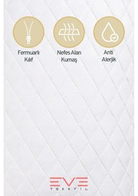 Resim Eve Tekstil 4 Adet Diamon Kapitone Antibakteriyel Fermuarlı Yıkanabilir Otel Lüks Yastık Kılıfı 50x70cm Beyaz 