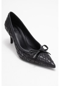 Resim Luvishoes Luvi Shoes Camden Siyah Desenli Fiyonklu Kadın Topuklu Ayakkabı Siyah 