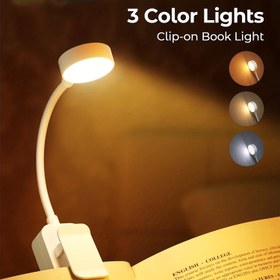 Resim 1 Adet Ayarlanabilir Parlaklıkta Klipsli Kitap Lambası - Taşınabilir LED Okuma Lambası, Yatak, Masa, Seyahat için Uygun - Kitaplar, Tabletler, Telefonlar için Mükemmel - Çalışma, İş, Gece Kullanımı, Ders Çalışma Yardımcısı, Modern Tasarım, Hafif Tasarım, Taşınabilir Lamba için İdeal 