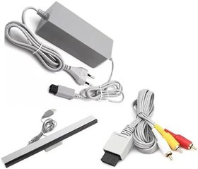 Resim Aksesuar Seti 2 Uzaktan Kumanda 2 Nunchuck Controller Nintendo Wii için Güç Kaynağı Sensörlü Televizyon Kablosu TV Kablosu Uzaktan Kumanda 