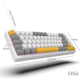 Resim Inca IKG-457 Empousa Red Swıtch Rgb Kablolu Mekanık Gamıng Klavye-Beyaz 
