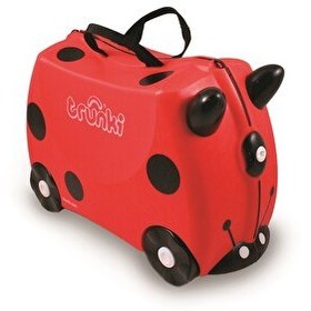 Resim Trunki Uğurböceği Harley Binilen ve Sürülen Çocuk Valizi 