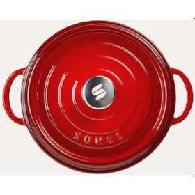 Resim Sürel Döküm 20 Cm Derin Tencere Kırmızı 