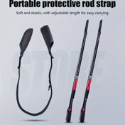 Resim 1pc Dayanıklı Naylon Olta Kamışı Taşıma Askısı, Ayarlanabilir Uzunluk Koruyucu Kılıf, Aşınma Direnci Outdoor Olta Malzemesi Tutucu 