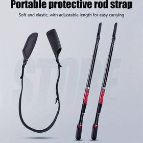 Resim 1pc Dayanıklı Naylon Olta Kamışı Taşıma Askısı, Ayarlanabilir Uzunluk Koruyucu Kılıf, Aşınma Direnci Outdoor Olta Malzemesi Tutucu 