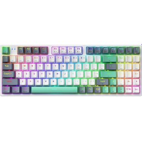 Resim Machenike K500 Pro-b94w Tri Mode Silver Switch Rgb Eng Q Beyaz Gaming Klavye 