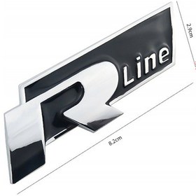Resim Volkswagen R-Line Ithal Metal Logo Krom Siyah 