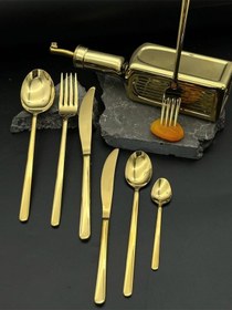 Resim Lilyum 84 Parça Çatal Kaşık Bıçak Seti Gold 