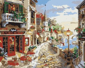 Resim Sayılarla Boyama Seti - İtalya Sokakaları - 60x75 