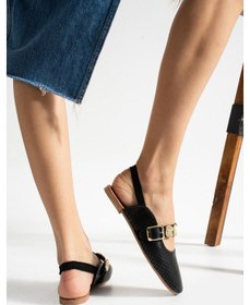 Resim Luwe Hafif Ses Yapmaz Toka Detaylı Hava Alabilen Günlük Ev Ofis Kadın Babet Siyah 