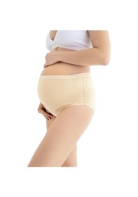 Resim Arma Yıldız Kadın Dikişsiz Lohusa Hamile Külodu Ten Rengi Pamuklu Likralı Yumuşak Dokulu Esnek Kumaş 3'lü Set Ten 