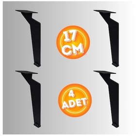 Resim 17 Cm Metal Tabanca Ayak Koltuk Ayağı Mobilya Ayağı Ünite Ayağı Konsol Ayağı Puf Berjer Ayağı 4 Ad Siyah 