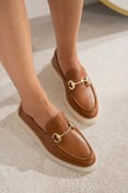 Resim MYPOPPİSHOES Kahve Mat Kadın Loafer Ayakkabı Sofya 