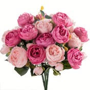 Resim 1/3 adet Vintage Yapay Paeonia Çiçeği, Premium Oksidasyon Direnci Paeonia Çiçeği, Aile Düğün Parti Süsleri 