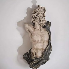 Resim Poseidon Duvar Heykeli Büstü, Döküm Polyester, 30cm 