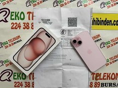 Resim Apple iPhone 15 İkinci El TR | 128 GB | Pembe İkinci El 6 AYLIK PİL %96 SIFIR GİBİ İPHONE 15 128 GB PEMBE EKO İLT
