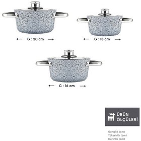 Resim Karaca Biogranit Nare 6 Parça Midi Tencere Seti Mavi 