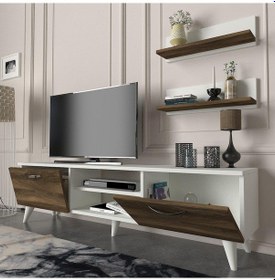 Resim Dekorister Geacles Tv Ünitesi Beyaz-Ceviz 