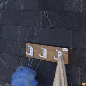 Resim Modilayn Arı 9 Kancalı Banyo Askısı 3'lü Set 31,4 x 9,6 cm Şık Tasarım Ekstra Düzen ve Yer Tasarrufu 
