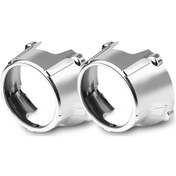 Resim 2 Adet Gümüş Kabuk-1/2 Adet Araba Styling Kefenleri 3.0 İnç Bi-xenon Projektör Farlar Lens Dıy Kapak Lambası Kro 