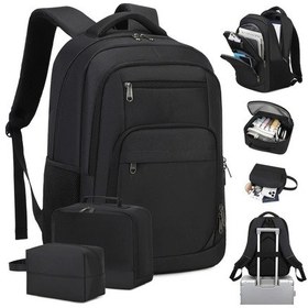 Resim Wangxi Erkek Ve Kadın Omuz Çantaları Siyah Gençler İçin 39 62 Cm Dizüstü Bilgisayar Sırt Çantası İş Üniversite Seyahat Günlük Kullanım Üç Parçalı Set Siyah 