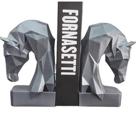 Resim Geometric Horse Bookends, Polyester Book Holder Set, Horse Head Bookends, Decorative Bookends, Minimalist Horse Bookends, Horse Bookends - Object-3 