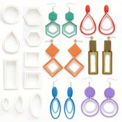 Resim 3 Adet Polimer Kil Küpe Kalıbı Seti, Plastik İçi Boş Yüzük ve Geometrik Şekil Kesiciler, DIY Takı Yapımı, Yumuşak Seramik ve Küpe Kolye El Sanatları Aletleri 