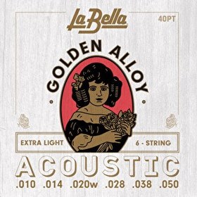 Resim La Bella 10-50 Akustik Gitar Teli 40PT 