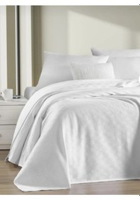 Resim Renetic %100 Pamuk Tek Kişilik Pike Yumuşak Dokulu, Nefes Alan Kumaş 150x230cm Beyaz 