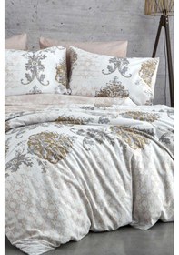 Resim Çift Kişilik Nevresim Takımı Pamuklu Bej Asalet Çok Renkli 