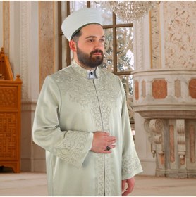 Resim İkranur Lüks Fesebbih İmam Cübbesi Mint Yeşili 