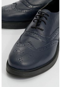 Resim Luvishoes Luvi Shoes Avra Laci Cilt Hakiki Deri Kadın Oxford Ayakkabı Lacivert 