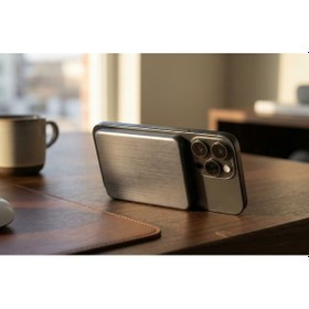 Resim Uk Samsung Z Fold 6 Uyumlu Magsafe 5000mah Ultra İnce Powerbank Kablosuz Hızlı Şarj-titanyum Gri Titanyum 