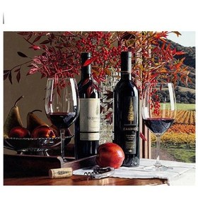 Resim Tam 5d Diy Elmas Boyama Aile Şarap Masası Nakış Çapraz Dikiş Ev Dekor El Yapımı Hediye 40x50cm 