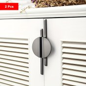 Resim Şık Siyah Yarım Ay Dolap Kolları - Cilalı Metal Çekmece Kolları, 1 Çift 