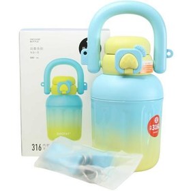 Resim Shotay ST-8931 680ml Pipetli Mavi-Sarı Çelik Matara 