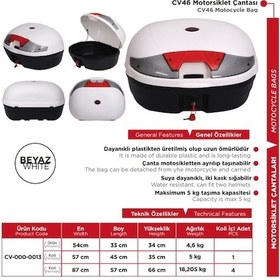 Resim CV 46 MOTORSİKLET ÇANTASI BEYAZ (ARWİC) 