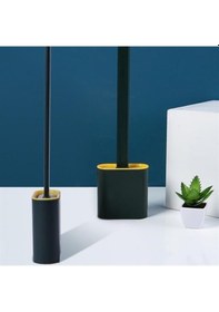 Resim Banyo Hijyeni İçin Silikon Başlıklı Kapaklı Duvar Askılı Klozet Tuvalet Fırçası Seti 