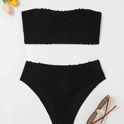 Resim COCO-80 Kadın Bikini Takımı - Yüksek Esneklikli Poliamid ve Elastan Karışımı, Düz Renk, Karın Kontrol Tasarımı, Makinede Yıkanabilir, Rahat ve Şık, Günlük Giyim İçin 