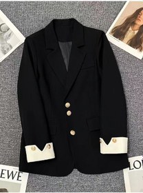Resim Baharlık İş Kadını Düz Renk Moda Blazer Ceket 001 
