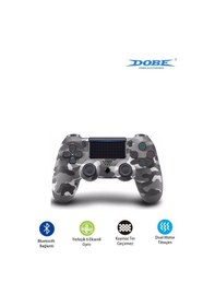 Resim Ps4-pc-android Box-android-Apple Uyumlu iOS Telefon Tablet Titreşimli Bluetooth Oyun Kolu Kamo Gri 