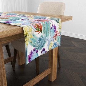Resim Evmila Kaktüs Desenli Runner Modeli - 40x140 cm 